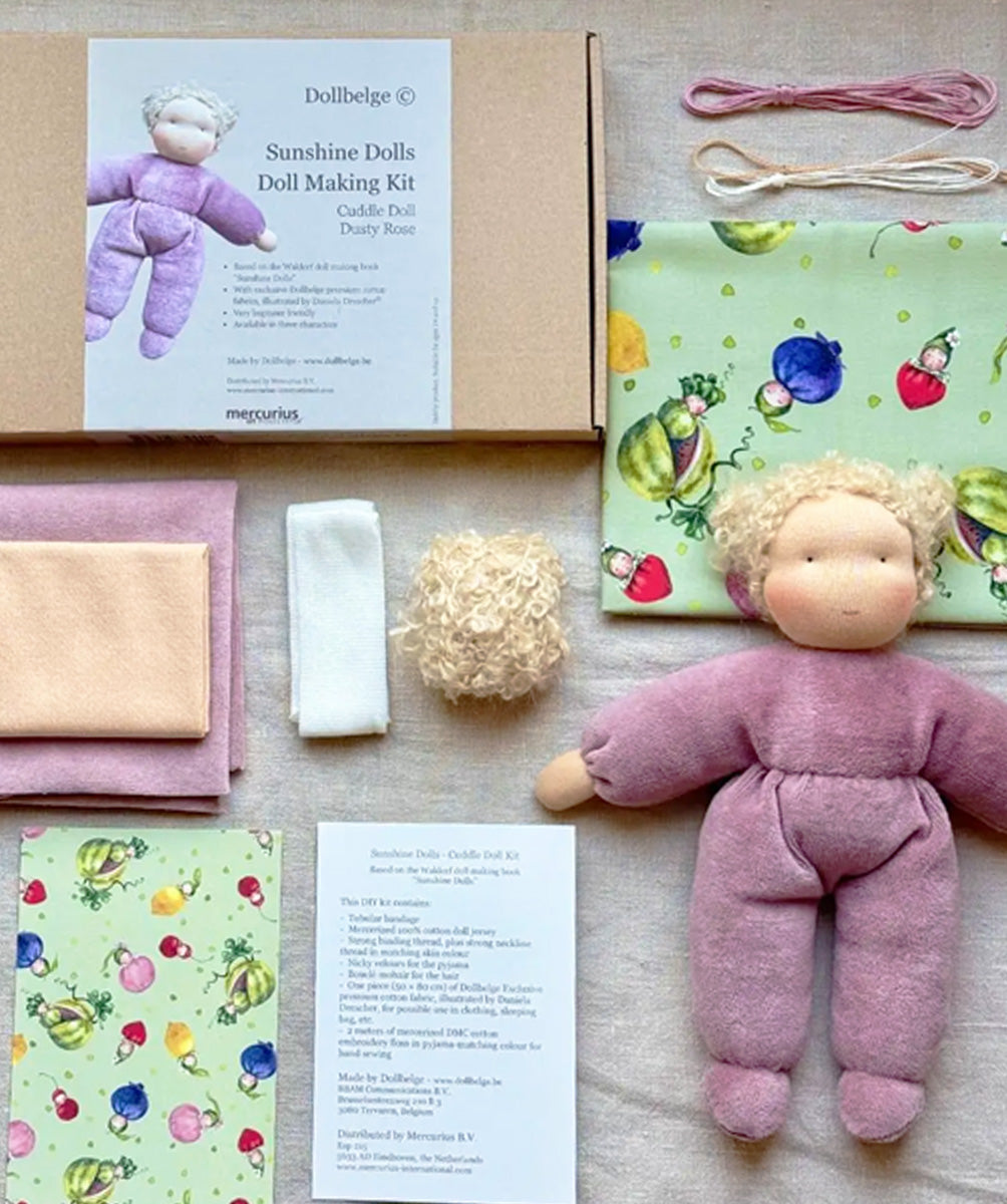 DIY kit MINI Cuddly Doll with Blond Hair