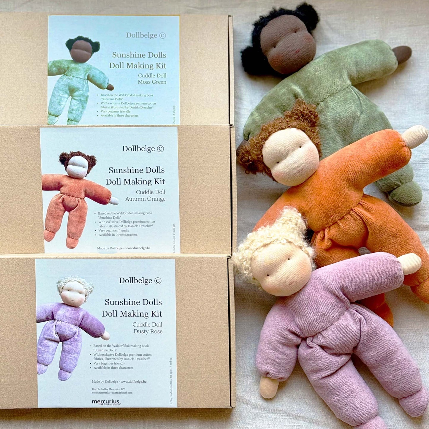 DIY kit MINI Cuddly Doll with Brown Hair