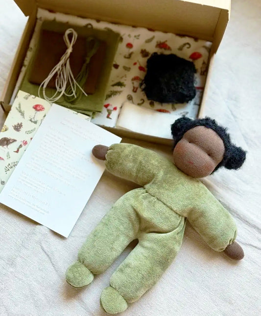 DIY kit MINI Cuddly Doll with Black Hair 