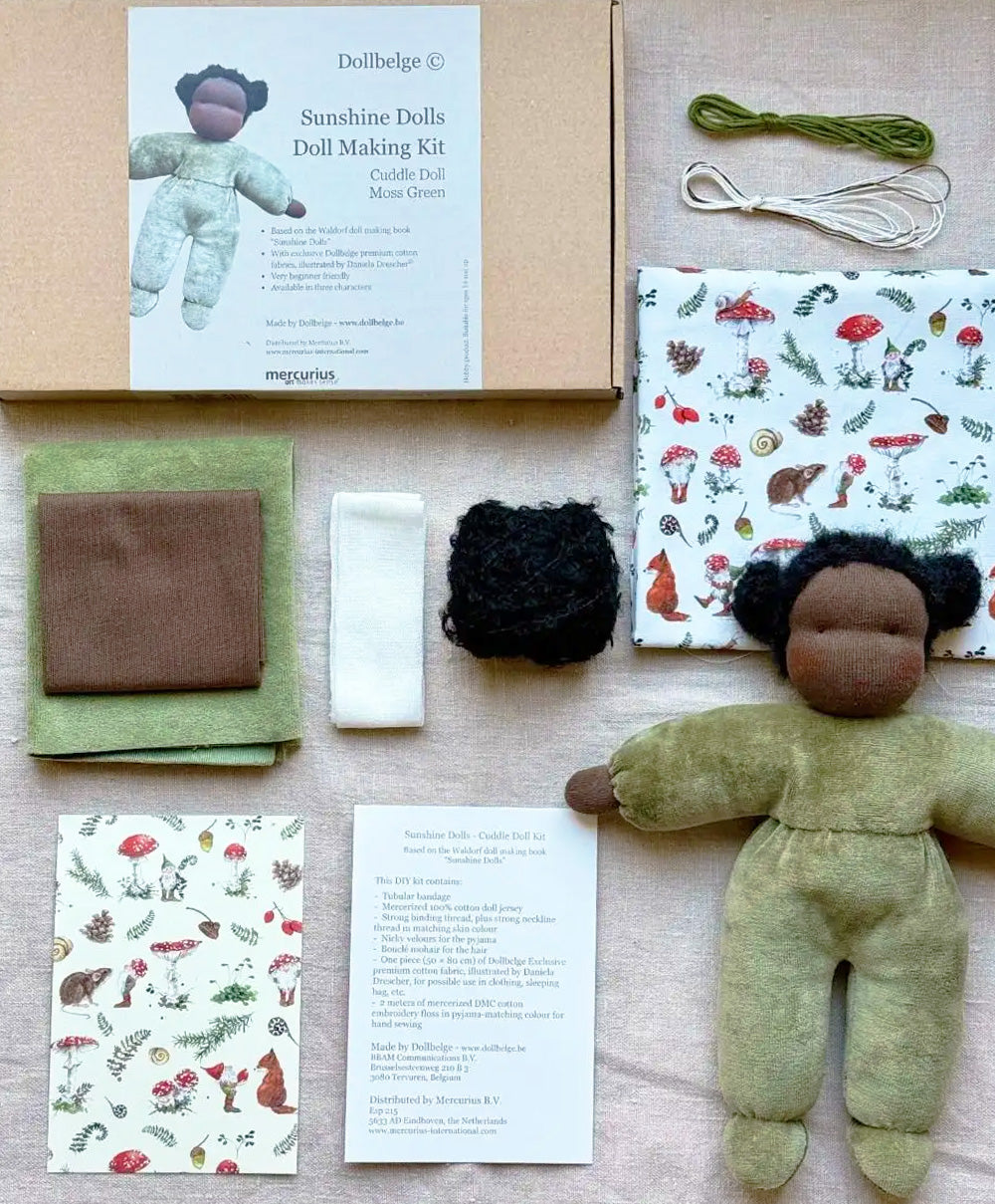 DIY kit MINI Cuddly Doll with Black Hair 