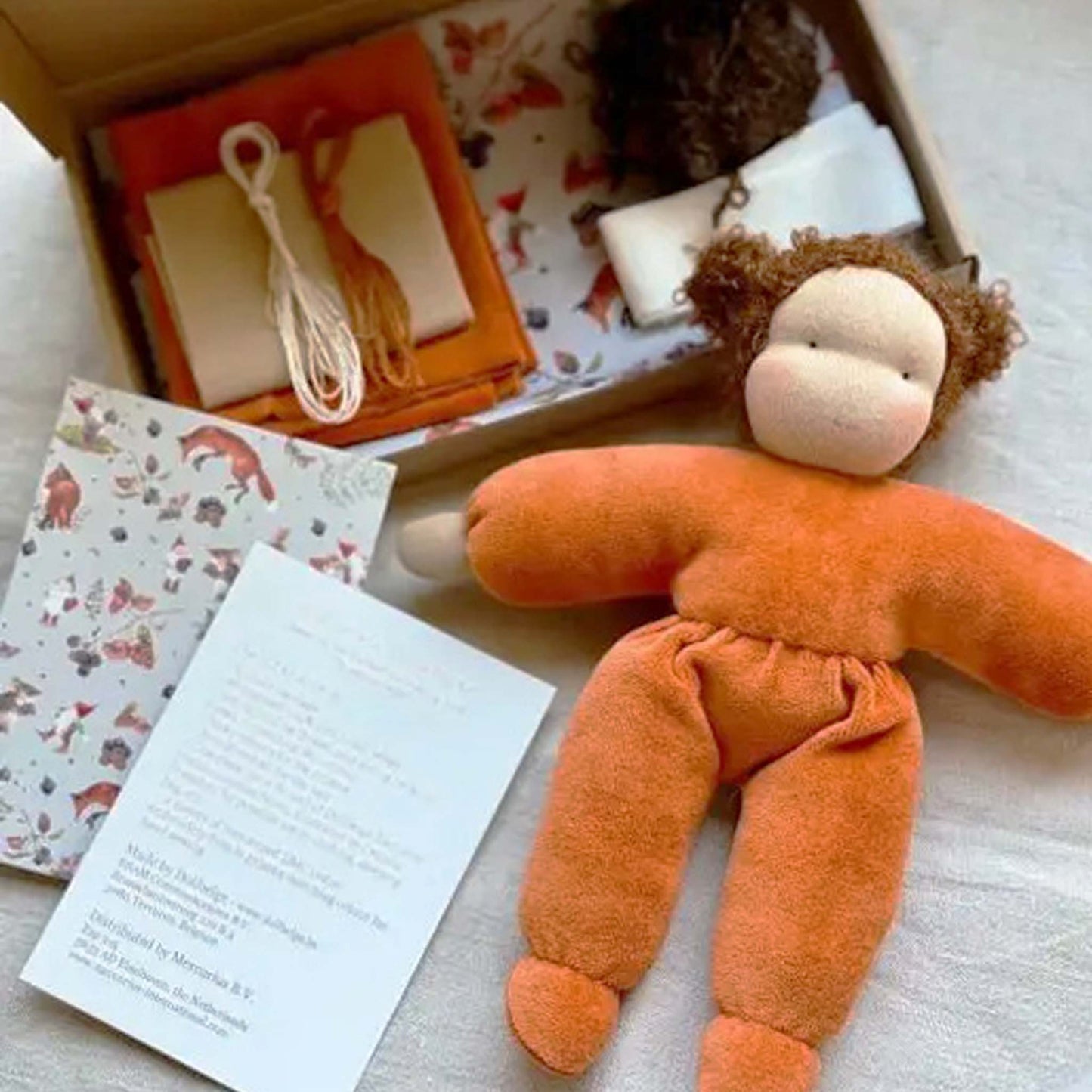 DIY kit MINI Cuddly Doll with Brown Hair 