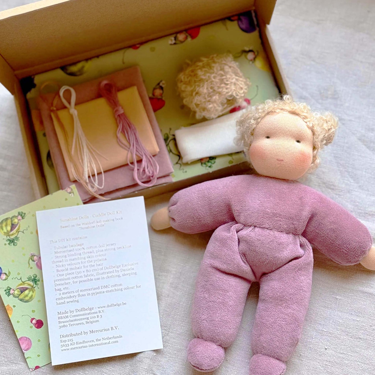 DIY kit MINI Cuddly Doll with Blond Hair 